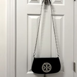 Tory Burch “Reva” black crossbody bag/clutch with dust bag